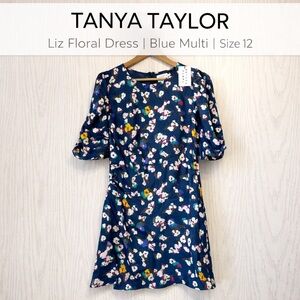 Tanya Taylor Liz Floral Dress Blue Multi Size 12 NWT